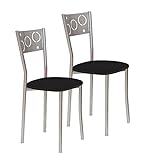 ASTIMESA SCPRNE Dos sillas de Cocina, Metal, Negro, Altura de Asiento 45 cms