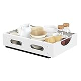 Yawinhe Cajones Telescópicos, Cajón Deslizante para Alacena, Organizador de Armario de Cocina, Sin Necesidad de Taladrar Ni Clavar, Blanco, 1 Juego, 38.5x27.5x8cm