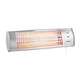 Tristar KA-5086 Calefactor radiante, IP24, Montable en pared, 1200 W, 2 ajustes de calor, ángulo ajustable 30 grados, dimensiones 13 x 55 x 16 cm, apto para calentar 15 m2