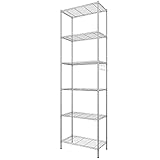 Himimi Estantería Estantería de Cocina Estantería en Metal con Ganchos Laterales de Cromado 54 x 29 x 160 cm ,Plata