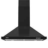 Cecotec Campana Extractora Piramidal 60cm Bolero Flux PM 604300 Black C. Motor 105W, Succión 430m3/h, Control Mecánico, 3 Niveles de Potencia, Luz, Filtro de Aluminio, Acabado Negro