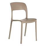 LOLAhome Silla de Comedor Beige de Polipropileno de 43x43x83 cm