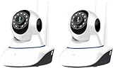 AntDau71 - Kit de 2 cámaras de vigilancia IP, cámara wi-fi HD 720p motorizada por Infrarrojos con App Yoosee antirrobo y antiintrusión