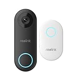 Reolink Video Doorbell cámara PoE Chime, cámara súper HD 5MP Exterior, visión Diagonal 180°, Audio bidireccional, detección de Personas, Impermeable, alertas, Funciona con NVR