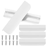 mauuuba 5 Pcs Tiradores Cocina Blanco, Tiradores Armarios Dormitorio, Tiradores Cajones Cocina, Tiradores de Puertas, Tiradores para Armarios Aparador Muebles, Blanco/150mm