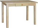 k koma Mesa de comedor con cajón, mesa de cocina, mesa de comedor de pino macizo restaurante (70 x 100 cm)
