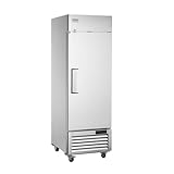 VEVOR Refrigerador Comercial de 570 L, Refrigerador Vertical de Una Sola Puerta, Refrigerador de Acero Inoxidable con Descongelación Automática con 3 Estantes, -2~+ °C, 4 Ruedas, 730 x 850 x 2110 mm