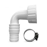 Boquilla de conexión de dispositivo de 1 pulgada para instalación en pared de sifones – 90 conector angular para mangueras de desagüe de lavadoras, lavavajillas