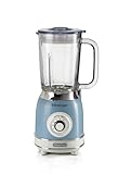Ariete 583/05 Batidora De Vaso Vintage, 1000W, Jarra Vidrio 1.5 Litros, 4 Cuchillas Acero Inoxidable, 4 Velocidades, Función Pulse, Color Azul