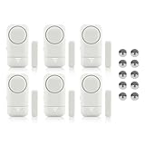 Shackcom 6pcs Alarma para Puertas y Ventanas de 120 dB para casa con Sensor Magnético Inalámbrico para Sistema de Seguridad para el hogar y Seguridad Infantil - Antirrobo Detectores Sirenas con Pilas