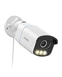 ZOSI C186 3K Cámara Vigilancia PoE Exterior, con Visión Nocturna Aurora a Todo Color, Detección de Persona/Vehículo, Alarma Sonora y Luminosa, Audio Bidireccional, Almacenamiento Opcional