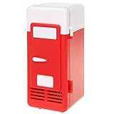 ThreeH Mini refrigerador del USB Refrigerador Bebidas Latas Refrigerador más frío/caliente para el hogar y la oficina UF05,Red