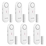 TechRise Sensor de Alarma de Puerta, 3 Ajustes de VolumenAlarma Inalámbrica con Timbre para Instalación Rápida para Casa/Hotel/Apartamento/Garaje (6 PCS)