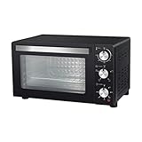 Melchioni DEVIL, horno eléctrico de 23 litros de 1200 W con 3 modos de cocción, horno eléctrico ventilado con temporizador de 60 minutos, doble acristalamiento, luz interior y temperatura hasta 230 °C