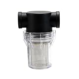 TWSOUL Prefiltro para jardín, filtro de tubería de 1', bombas con filtro de acero inoxidable de 40 malla, filtro de tuberías de alto caudal, filtro de bomba de agua para riego de jardín (malla de 1' -