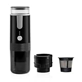 Asyduey Cafetera Expreso Portátil, Máquina de Café Eléctrica de Viaje para Oficina, Viajes, Campamentos, Apta para Café en Polvo y Cápsulas de Café
