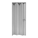 Decorspace - Puerta plegable 'Luciana' de interior, 88,5 x 214 cm de altura, de PVC 'Made in Italy' gris liso