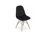 VBChome Silla de comedor, silla de cocina, silla de salón, silla de oficina, silla con respaldo, estructura de madera, silla tapizada, terciopelo, color negro