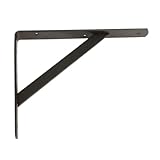 Amig - Palomilla para Estanterías de Pared | Escuadra Metálica para Baldas | Ángulo para Estantes | Soporte Estantería | Acero | Color Negro | Medida 400x275 mm | Peso Máx. Recomendado 225 Kg