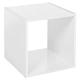 Urbn Living® 1, 2, 3, 4 pisos de madera estantería estantería estantería de madera de almacenamiento, Blanco, cubo