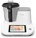 Moulinex HF506111 Click & Cook - Robot de cocina multifunción, 1400 W, 3,6L, 30 a 120 °C, pantalla táctil, 32 funciones, 10 programas automáticos, modo manual, con 600 recetas