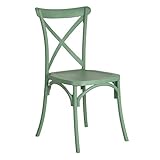 LOLAhome Silla de Comedor de aspas Verde de Polipropileno de 48x43x91 cm