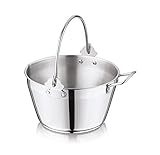 Penguin Home® 3820 Professional Jam Maslin Pan-Capacidad de 4,5 litros Inducción Segura-Apto para todas las placas-Diámetro-24 cm, Acero inoxidable, Aluminio, 4,5 litros, Plata