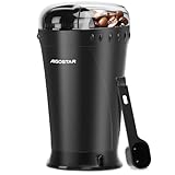 Aigostar Molinillo de Café Eléctrico, Molino Cafe Cereales con Cuchillas Acero Inoxidable, Capacidad 60gr con Cepillo para Limpieza, Tapa Transparente, Libre de BPA, 200W, Negro