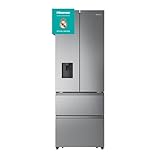 Hisense RF632N4WIE - Frigorífico Combi No Frost Puerta Francesa, Con dispensador, No Frost, 2 Metros,Cajón, 337Litros, Sistema de flujo de aire, Acabado Inox, 485 litros