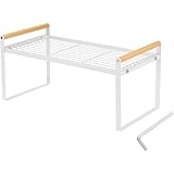 Estanterías Metálicas para Armarios de Cocina, HGZYE - Crear Espacio de Almacenaje, 35x21x20CM Organizadora Estante de Almacenamiento para Gabinetes Encimeras Alimentos y Utensilios, Baldas Blanco