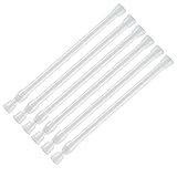 TSKDKIT 6 Piezas Barra Cortinas Extensible, Barra para Armario no es Necesario Taladrar 18-28cm Varilla Cortina Blanca para Cocina baño Armario y Ventana