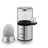 WMF Kitchenminis - Cocedor 1 Huevo Cocedor de huevos de 55 W, con Tritan libre de BPA, incluye huevera, medidor de agua y acabados en acero inoxidable de cromargan, luz LED