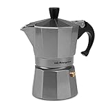 Orbegozo KFM 630 – Cafetera italiana de aluminio, 6 tazas de capacidad (280 ml), negro y silver