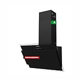 Corberó - Campana Decorativa | ONEGA675B | Cristal Negro | 60 cm | 230W | 3 Velocidades | Control Touch | Caudal 750 m3/h | Vidrio Templado | Filtro Aluminio 3 Capas, Filtro Carbón | E.Energética A