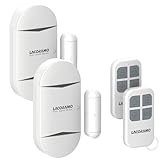 LACORAMO 130db Sensor de Alarma para Puertas y Ventanas con 2 Controles remotos,Campana de Apertura de Contacto magnético inalámbrico para niños,hogar,refrigerador,Tienda (2 Alarma 2 Controles)