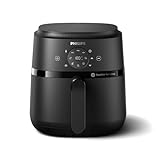 Philips Airfryer serie 2000 4,2L - 1500W de Potencia, Tecnología RapidAir, Pantalla táctil digital, 13 opciones de cocción, 9 funciones preestablecidas, Hasta un 90% menos de grasa, Negro (NA229/00)