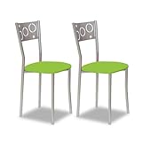 ASTIMESA SCPRVE Dos sillas de Cocina, Metal, Verde, Altura de Asiento 45 cms