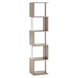 HOMN LIVING Estantería Maldivas 5 Huecos Color Roble/Blanco, para Salón, Comedor o Despacho, 35 cm (Ancho) 30 cm (Profundo) 162 cm (Altura)