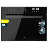 Cecotec Horno Integrable Multifunción de 53L Función Freidora de Aire Bolero Hexa AF314500 Glass Black A. 2900W, 11 Funciones, Airfryer Master, Pizza Master, Bajo Consumo, Fácil Limpieza
