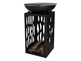 PURLINE | Barbacoa de diseño elegante con grill cromado en acero color negro | Barbacoa moderna con cajón recoge cenizas y funda protectora