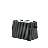 Alessi Plissé MDL08 B - Tostador de Diseño, en Resina Termoplástica, Seis Niveles de Dorado, Enchufe Europeo, 850 W, Negro