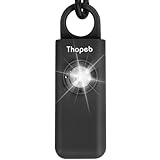 Thopeb Alarma de seguridad personal original para mujeres por mujeres: sonido de sirena fuerte, luz LED SOS estroboscópica y llavero en una variedad de colores para mujeres, niños y ancianos (carbón)