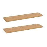 LOLAhome Set de 2 estantes flotantes de Pared de MDF Color Roble de 100 cm