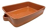 Cazuela besuguera tartera olla rectangular alta en barro esmaltado (nº 42-40 x 28 x 8,5 cms)