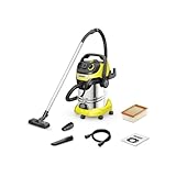 Karcher Wet/Dry Vacuum WD 6 HP V-30/8/35/T Aspiradora húmeda/Seca-Tanque de Acero Inoxidable de 30 L-1300 W (Enchufe portátil y función de soplado), Estándar