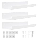 HASA zone 3 Packs Estanteria Pared Blanca Sin Taladrar, 30 cm Baldas Flotantes Pared Acrílico, Estante de Pared Flotante, Baño, Dormitorio, Salón, Cocina, Decoración de Habitaciones