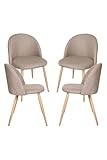 Regalos Miguel - Packs Sillas Comedor - Pack 4 Sillas Vint Tela - Beige