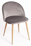 Regalos Miguel - Sillas Comedor - Silla Vint Terciopelo - Gris Claro
