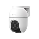 EZVIZ Cámara Vigilancia WiFi Exterior 360°,2K+ Cámara IP de Seguridad,Visión Nocturna a Color,Detección IA de Personas/Vehículos,Seguimiento Zoom Auto,Audio Bidireccional,Sirena, Alexa/Google,C8c 4MP