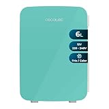 Cecotec Nevera Pequeña de 6 l, Bolero MiniCooling Bahamas Mint, 12V-220V, Compatible con Coches y Caravanas, 7 a 65°C, Función Enfriamiento y Calentamiento, Transporte Fácil